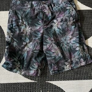 American Eagle Outfitters Black and Purple Floral Shorts